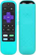 📱 symotop silicone remote cover case for roku 3600r/3800/3900/voice rcal7r remote - blue: compatible with tcl roku steaming stick/voice/express/premiere tv remote controller logo