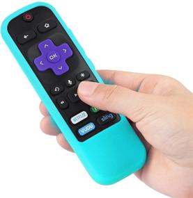 img 1 attached to 📱 Symotop Silicone Remote Cover Case for Roku 3600R/3800/3900/Voice RCAL7R Remote - Blue: Compatible with TCL Roku Steaming Stick/Voice/Express/Premiere TV Remote Controller