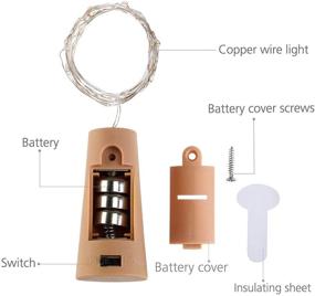 img 3 attached to 🔮 20-Pack of Cool White Fairy Mini String Lights with 10 LEDs for Wine Bottles - Battery Operated Copper Wire Starry Lights, Ideal for DIY, Christmas, Halloween, Weddings, Parties, Indoors & Outdoors