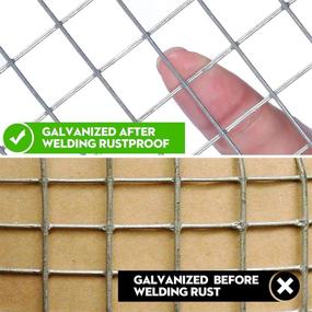 img 2 attached to 36-inch x 100-foot 1/2-inch Hardware Cloth, 19 Gauge Galvanized Welded Cage Wire, Poultry Hardware Cloth Wire Mesh, Square Metal Chicken Snake Fencing, Gopher Proof Fence, Raccoon Rabbit Pen, Gutter…