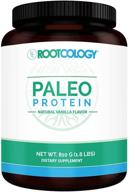 🌿 paleo protein powder with mct and stevia - rootcology's 21g hydrolyzed beef protein, dairy and soy-free by izabella wentz (vanilla flavor - 810g / 30 servings) logo