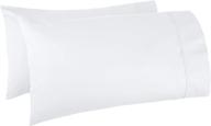 🛏️ standard white pillow cases – set of 2, amazon basics, 400 thread count cotton logo