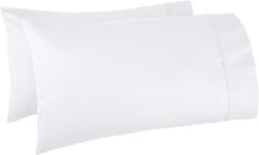 img 4 attached to 🛏️ Standard White Pillow Cases – Set of 2, Amazon Basics, 400 Thread Count Cotton