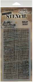 img 1 attached to 🎨 Tim Holtz Burlap Layered Stencil: Detailed design for creative crafting