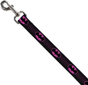 img 1 attached to 6ft Long 1.0 Inch Wide Black and Hot Pink Dog Leash Chainlink Shield with Batman Design