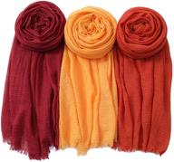 🧕 nur premium cotton scarf set: soft shawls, head wraps, hijabs for women - pack of 3 logo