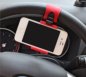 img 2 attached to 📱 Universal Car Steering Wheel Phone Mount Holder & Stand for Cell Phone and GPS by JessicaAlba