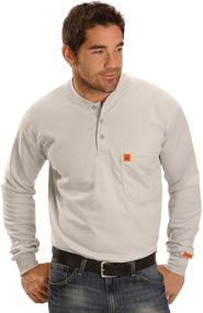 img 1 attached to Wrangler WORKWEAR Resistant Sleeve Henley Men's Clothing