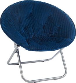 img 1 attached to 🪑 Navy Corduroy Saucer Chair by Urban Shop