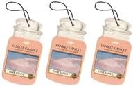 🚗 set of 3 yankee candle car jar pink sands air fresheners - enhance your vehicle's ambience! logo