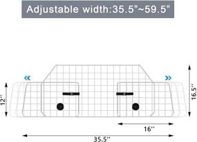 img 2 attached to 🐾 Gtongoko Adjustable Dog Car Barriers - Heavy Duty Wire Mesh Universal Vehicle Separator for SUVs, Cars, and Vehicles - Pet Compartment Door Ensuring Safety in Cargo Area of Vehicle Trunk