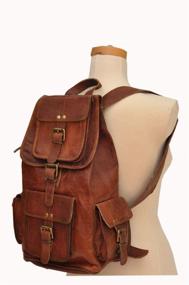 img 1 attached to 🎒 High-quality Genuine Leather Rucksack Backpack for College Students