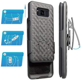 img 2 attached to 📱 Jeylly Galaxy S8 Active Case - Heavy Duty Holster Clip with Built-in Kickstand, Rugged Shockproof Cover for AT&T Samsung Galaxy S8 Active - Black