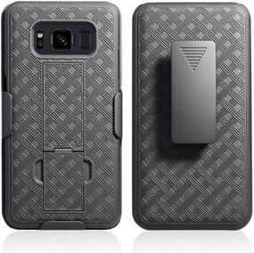 img 1 attached to 📱 Jeylly Galaxy S8 Active Case - Heavy Duty Holster Clip with Built-in Kickstand, Rugged Shockproof Cover for AT&T Samsung Galaxy S8 Active - Black