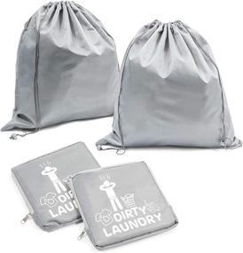 img 4 attached to 🧳 Grey Suitcase for Travel with Laundry Compartment – Compact and Convenient