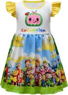 🐰 cute and comfy rabbitcess melon dress for baby girls: flutter sleeves, cartoon design, milksilk skirt, ages 1-7 logo