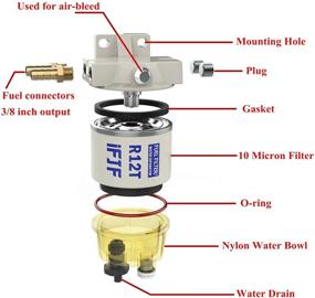 img 1 attached to Идеальный топливный водоотделитель морской 120AT NPT ZG1/4-19 автомобильные запчасти с монтажом - полный комбинированный фильтр для дизельного двигателя (включает 2 монтажных элемента, 2 заглушки)