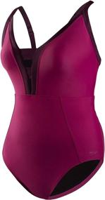 img 2 attached to Speedo Womens Swimsuit Plunge Contrast Sports & Fitness