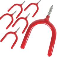 aiyoo heavy duty multi-purpose hooks set - organize your garage, shed, or utility room with screw-in storage hooks - vinyl coated, red pack of 6 logo