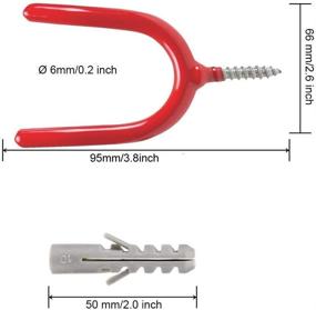 img 3 attached to AIYoo Heavy Duty Multi-Purpose Hooks Set - Organize Your Garage, Shed, or Utility Room with Screw-In Storage Hooks - Vinyl Coated, Red Pack of 6