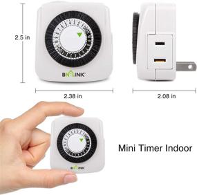img 2 attached to ⏲️ BN-LINK 24-Hour Mechanical Timer Outlet, Indoor Use, 2 Prong, Pack of 2