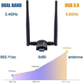 img 3 attached to 📶 High-Speed Wireless USB WiFi Adapter 1200Mbps | Dual Antenna USB 3.0 Dongle for PC/Laptop/Mac | Supports Windows 10/8/8.1/7