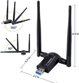 img 2 attached to 📶 High-Speed Wireless USB WiFi Adapter 1200Mbps | Dual Antenna USB 3.0 Dongle for PC/Laptop/Mac | Supports Windows 10/8/8.1/7