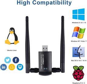 img 1 attached to 📶 High-Speed Wireless USB WiFi Adapter 1200Mbps | Dual Antenna USB 3.0 Dongle for PC/Laptop/Mac | Supports Windows 10/8/8.1/7