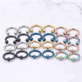 img 2 attached to 🔒 Kridzisw Surgical Horseshoe Captive Piercing Jewelry for Women