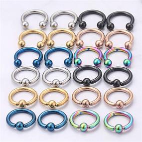 img 3 attached to 🔒 Kridzisw Surgical Horseshoe Captive Piercing Jewelry for Women