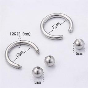 img 1 attached to 🔒 Kridzisw Surgical Horseshoe Captive Piercing Jewelry for Women