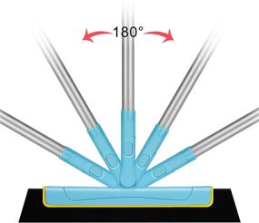 img 3 attached to 🧹 Yocada Floor Squeegee 51in Broom: Efficient Cleaning Tool for Shower, Bathroom, Kitchen, and More - Remove Pet Hair, Fur, Water, Foam from Floors, Tiles, Windows, and Glass with Long Adjustable Handle and Anti-Static Design - Household Blue