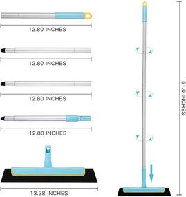 img 1 attached to 🧹 Yocada Floor Squeegee 51in Broom: Efficient Cleaning Tool for Shower, Bathroom, Kitchen, and More - Remove Pet Hair, Fur, Water, Foam from Floors, Tiles, Windows, and Glass with Long Adjustable Handle and Anti-Static Design - Household Blue