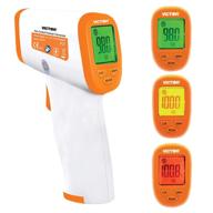 🌡️ victor t9000 non-contact digital infrared forehead and wrist thermometer: accurate temperature measurement for adults and kids, white/orange logo