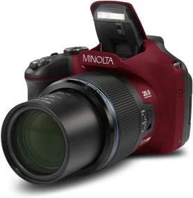 img 3 attached to Minolta Pro Shot 20 MP HD Digital Camera - 67x Optical Zoom, Full 1080p Video, 16GB SD Card (Red)