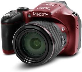 img 4 attached to Minolta Pro Shot 20 MP HD Digital Camera - 67x Optical Zoom, Full 1080p Video, 16GB SD Card (Red)