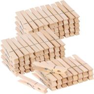 100 pack of durable large wooden clothespins - heavy duty clothes pins 🧺 for laundry and hanging clothes - wood clips for crafts and pictures, 3 inch logo