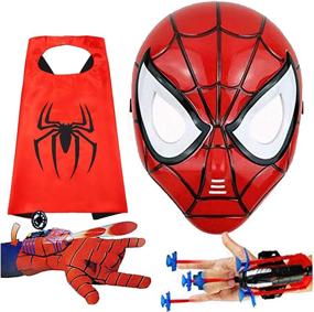 img 4 attached to 🕷️ Enhanced Playtime Fun with Kids Spiderman Capes LED Masks