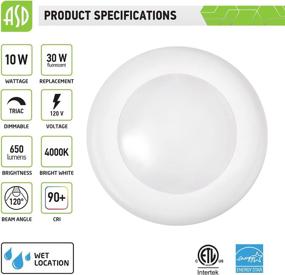 img 3 attached to 💡 ASD (24 Pack) 4 Inch LED Dimmable Disk Light - Low Profile Recessed Ceiling Fixture, White Finish - 10=60W Equivalent, 650 Lm 4000K - Wet Location, ETL & Energy Star Certified