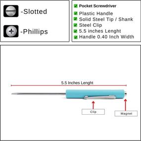 img 2 attached to 💪 Улучшите производительность с K-Motor Performance Blue Pocket Магнитным шлицовым отвертком комбинированным - крестовой и плоской головкой, 2 штуки с магнитной вершиной