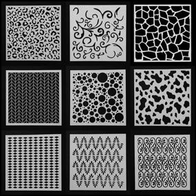 img 4 attached to 🎨 Add Depth and Style to Any Project with 9pcs Layering Stencils DIY Craft: Geometric Patterns for Walls, Painting, Scrapbooking, and Stamp Album Decor