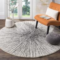 🏡 safavieh evoke collection evk228k abstract burst 3' x 3' round area rug in black/ivory - perfect for dining room, entryway, foyer, living room, and bedroom logo