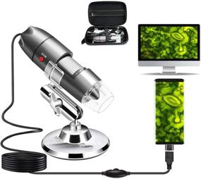 img 4 attached to 🔬 High Resolution USB Microscope Camera 40X to 1000X with Metal Stand and Carrying Case - Compatible with Android, Windows, Linux, Mac - Portable USB Microscope