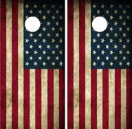 distressed american cornhole laminated board логотип