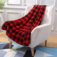 🧣 50 x 60 inch buffalo plaid blanket for sofa couch, christmas plaid flannel blanket for warm, cozy bedroom, living rooms & office logo