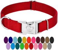 🐶 country brook design - premium nylon dog collar with metal buckle - vibrant 26 color selection logo