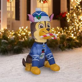 img 2 attached to 🎅 Gemmy 5' Christmas Inflatable: Paw Patrol Chase with Candy Cane | Outdoor/Indoor Holiday Decoration