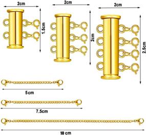 img 3 attached to 🧲 Premium 18-piece Magnetic Clasp Connectors Slide Tube Set - Multi-strand Clasps and Extenders with Storage Box for DIY Jewelry Making Accessories - Assorted Sizes