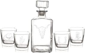 img 3 attached to 🍷 Cathy's Concepts Western 5pc. Decanter Set: Rustic Elegance for Fine Spirits