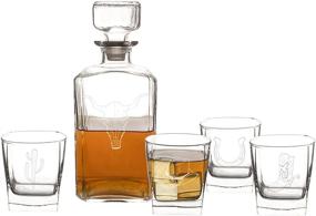 img 2 attached to 🍷 Cathy's Concepts Western 5pc. Decanter Set: Rustic Elegance for Fine Spirits